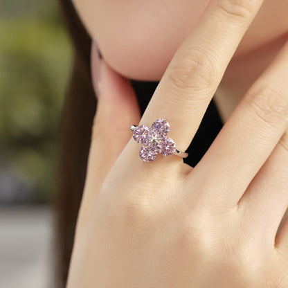 [Violet JW]Four-Leaf Clover Eight-Pointed Star Ring