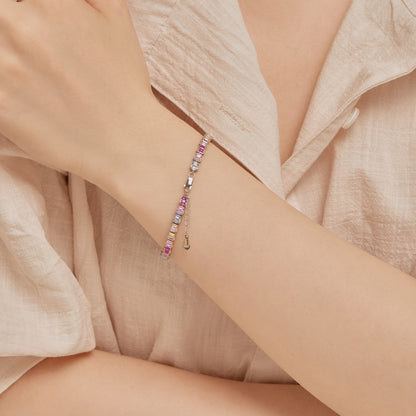 [Violet JW]Delicate Colorful Emerald Cut Party Bracelet