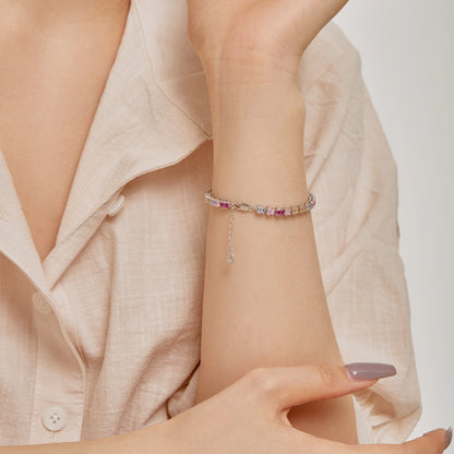[Violet JW]Delicate Colorful Emerald Cut Party Bracelet