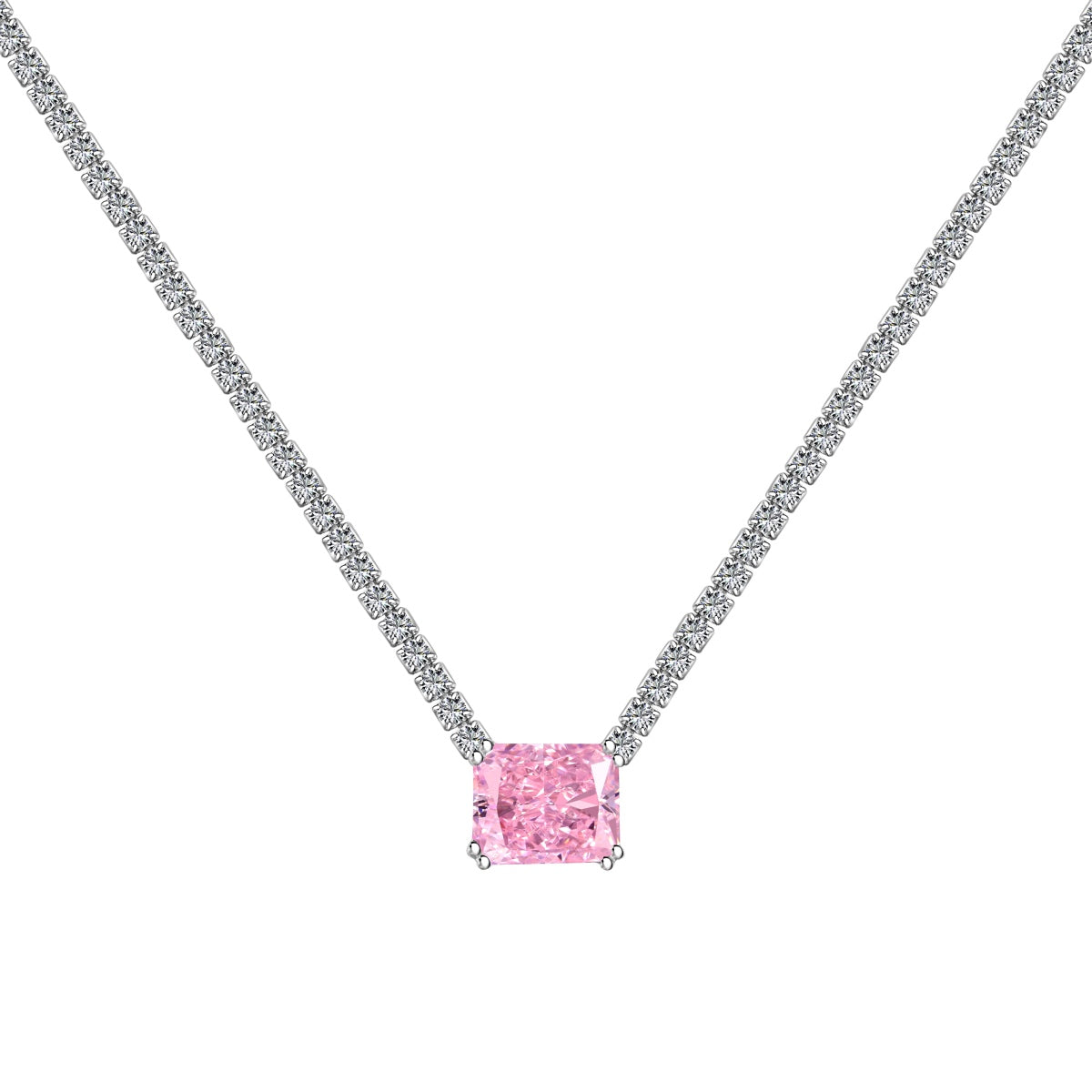 [Violet JW]4.0 Carat Elegant Radiant Cut Necklace
