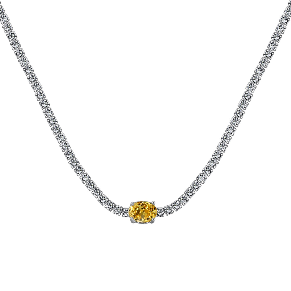 [Violet JW]1.0 Carat Shining Oval Cut Necklace