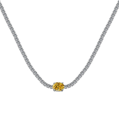 [Violet JW]1.0 Carat Shining Oval Cut Necklace