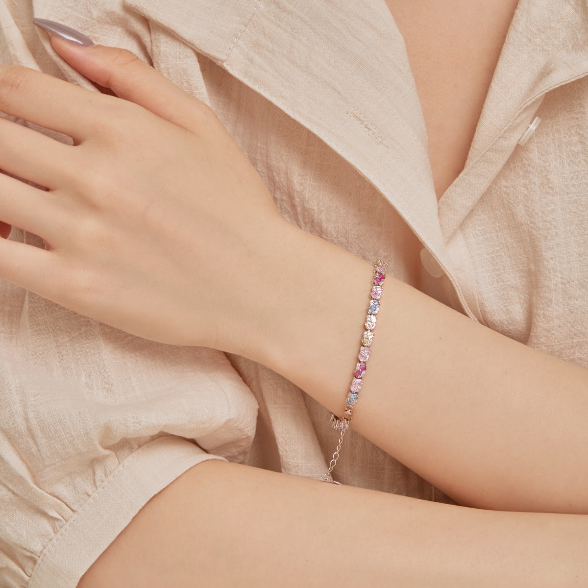 [Baslove] Verziertes buntes Party-Armband in Blumenform
