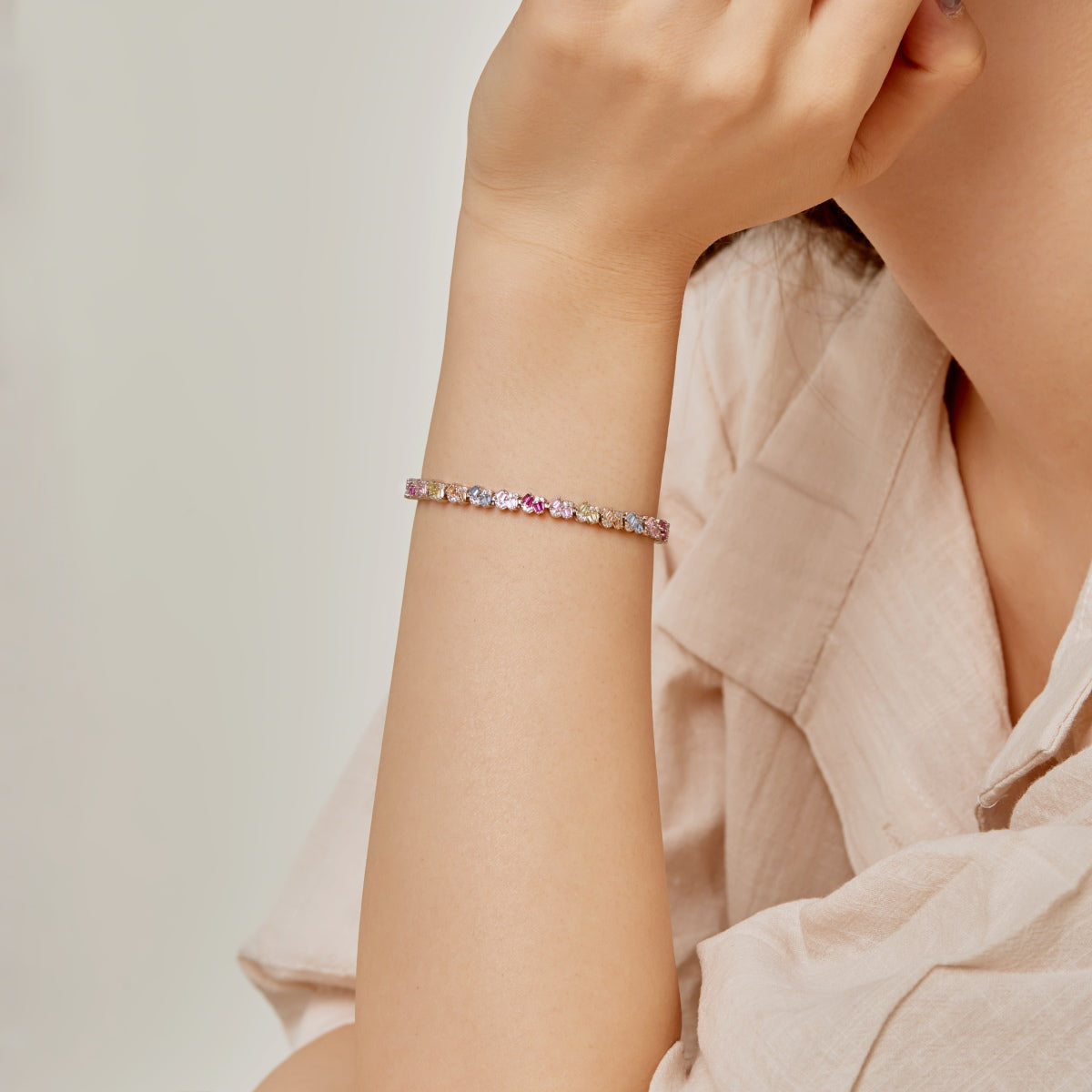 [Baslove] Verziertes buntes Party-Armband in Blumenform