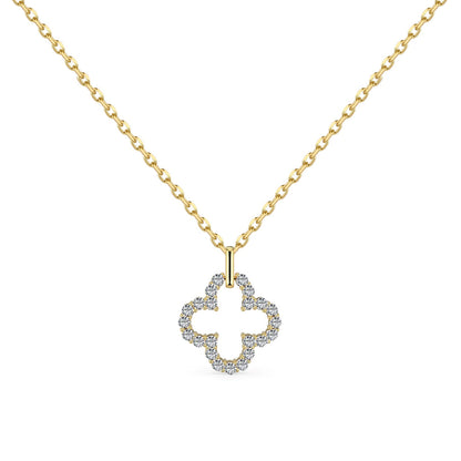 [Violet JW]Four-Leaf Clover Hollow Design Exquisite Necklace