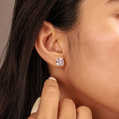 [Violet JW]Ornate Square Shape Earrings