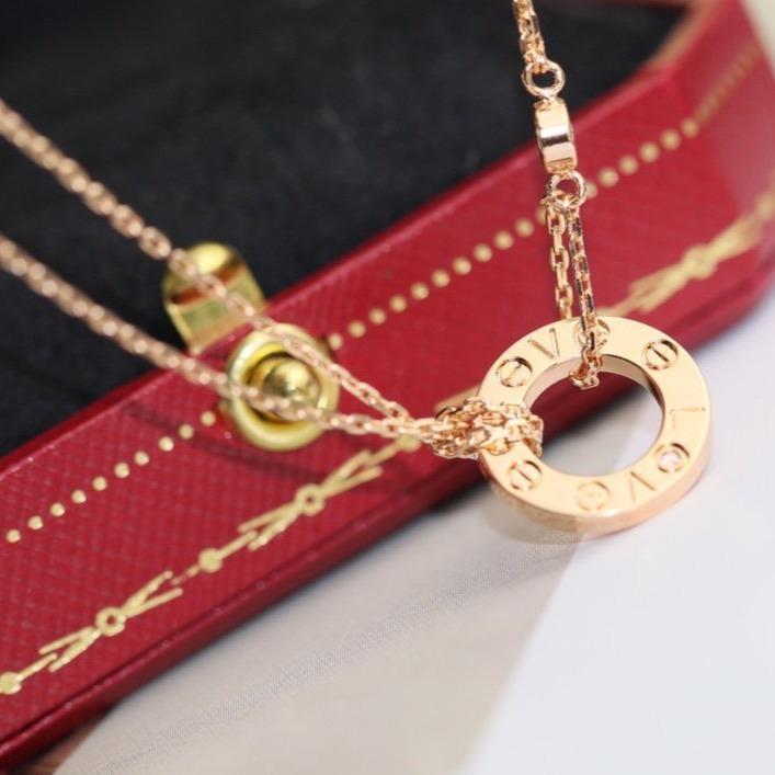 [Baslove] LIEBE HALSKETTE EINSTELLBAR ROSÉGOLD 2 DIAMANT 