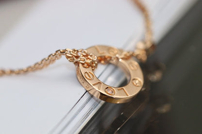 [Baslove] LIEBE HALSKETTE EINSTELLBAR ROSÉGOLD 2 DIAMANT 