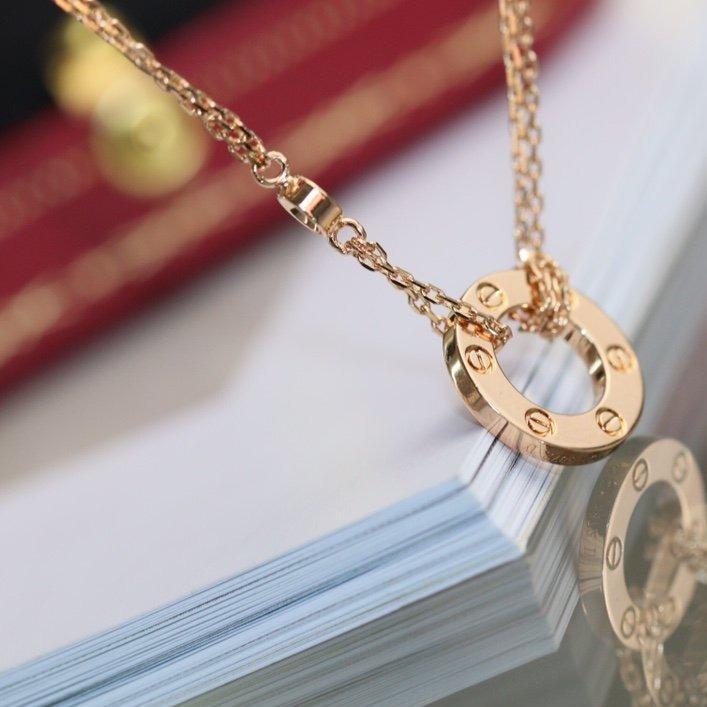 [Baslove] LIEBE HALSKETTE EINSTELLBAR ROSÉGOLD 2 DIAMANT 