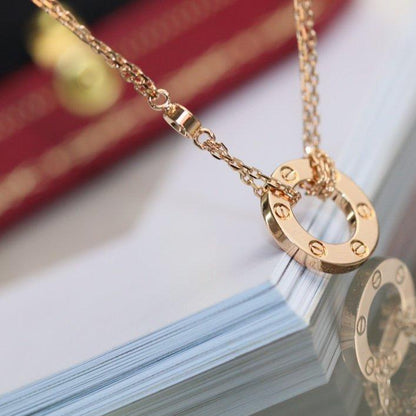 [Baslove] LIEBE HALSKETTE EINSTELLBAR ROSÉGOLD 2 DIAMANT 