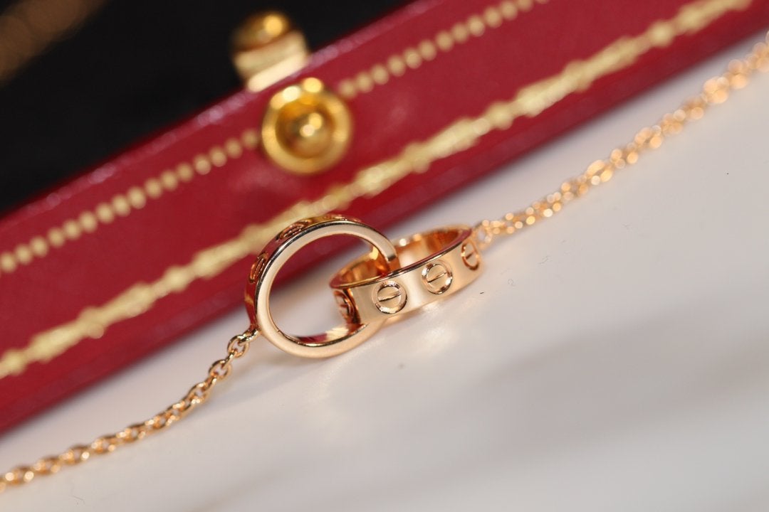 [Baslove] LIEBE HALSKETTE ROSA GOLD UND SILBER 