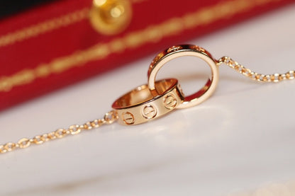 [Baslove] LIEBE HALSKETTE ROSA GOLD UND SILBER 
