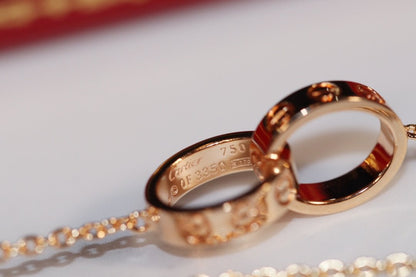 [Baslove] LIEBE HALSKETTE ROSA GOLD UND SILBER 