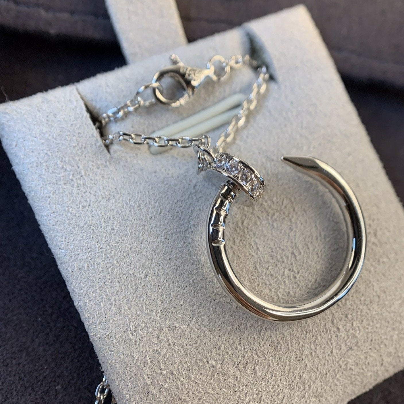 [Baslove]JUSTE HALSKETTE SILBER DIAMANTEN 