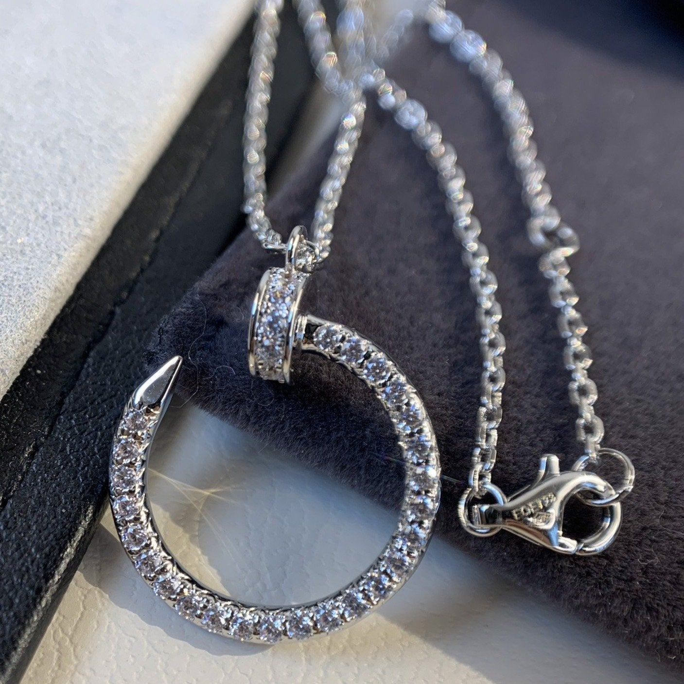 [Baslove]JUSTE HALSKETTE SILBER DIAMANTEN 