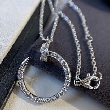 [Baslove]JUSTE HALSKETTE SILBER DIAMANTEN 