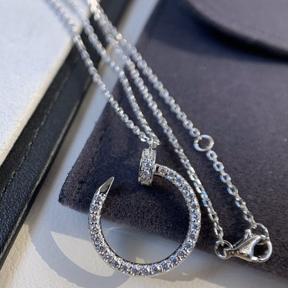 [Baslove]JUSTE HALSKETTE SILBER DIAMANTEN 