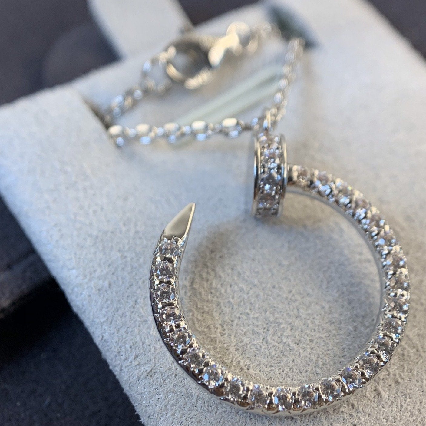 [Baslove]JUSTE HALSKETTE SILBER DIAMANTEN 