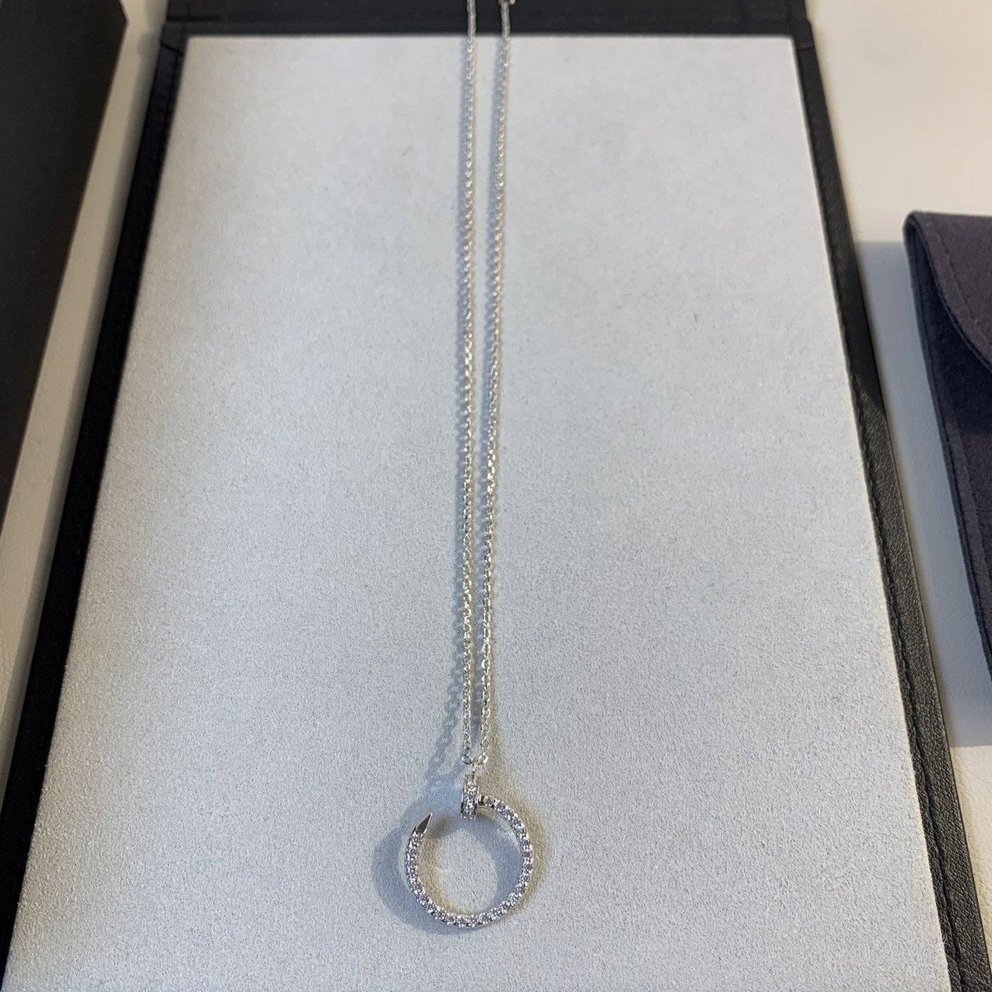 [Baslove]JUSTE HALSKETTE SILBER DIAMANTEN 