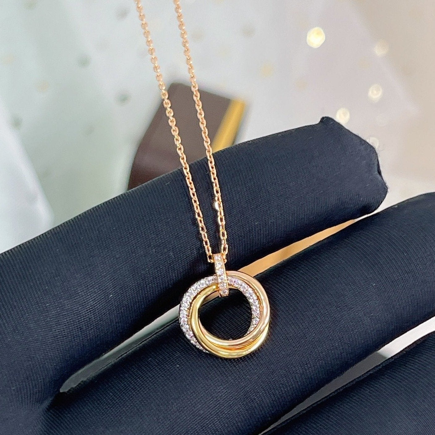 [Baslove]TRINITY HALSKETTE SILBER GOLD ROSGOLD DIAMANTEN 