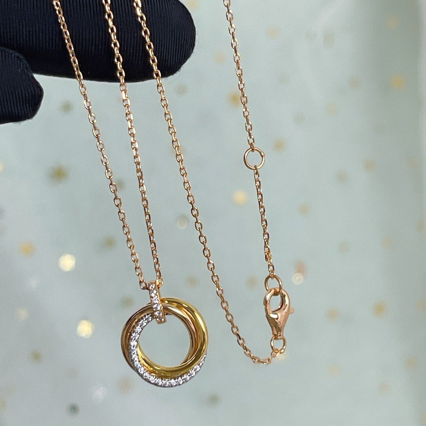 [Baslove]TRINITY HALSKETTE SILBER GOLD ROSGOLD DIAMANTEN 