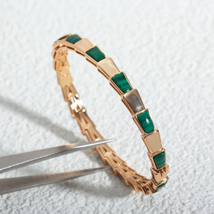 [Baslove]SERPENTI-ARMBAND ROSA GOLD MALACHIT 