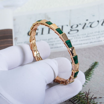 [Baslove]SERPENTI-ARMBAND ROSA GOLD MALACHIT 