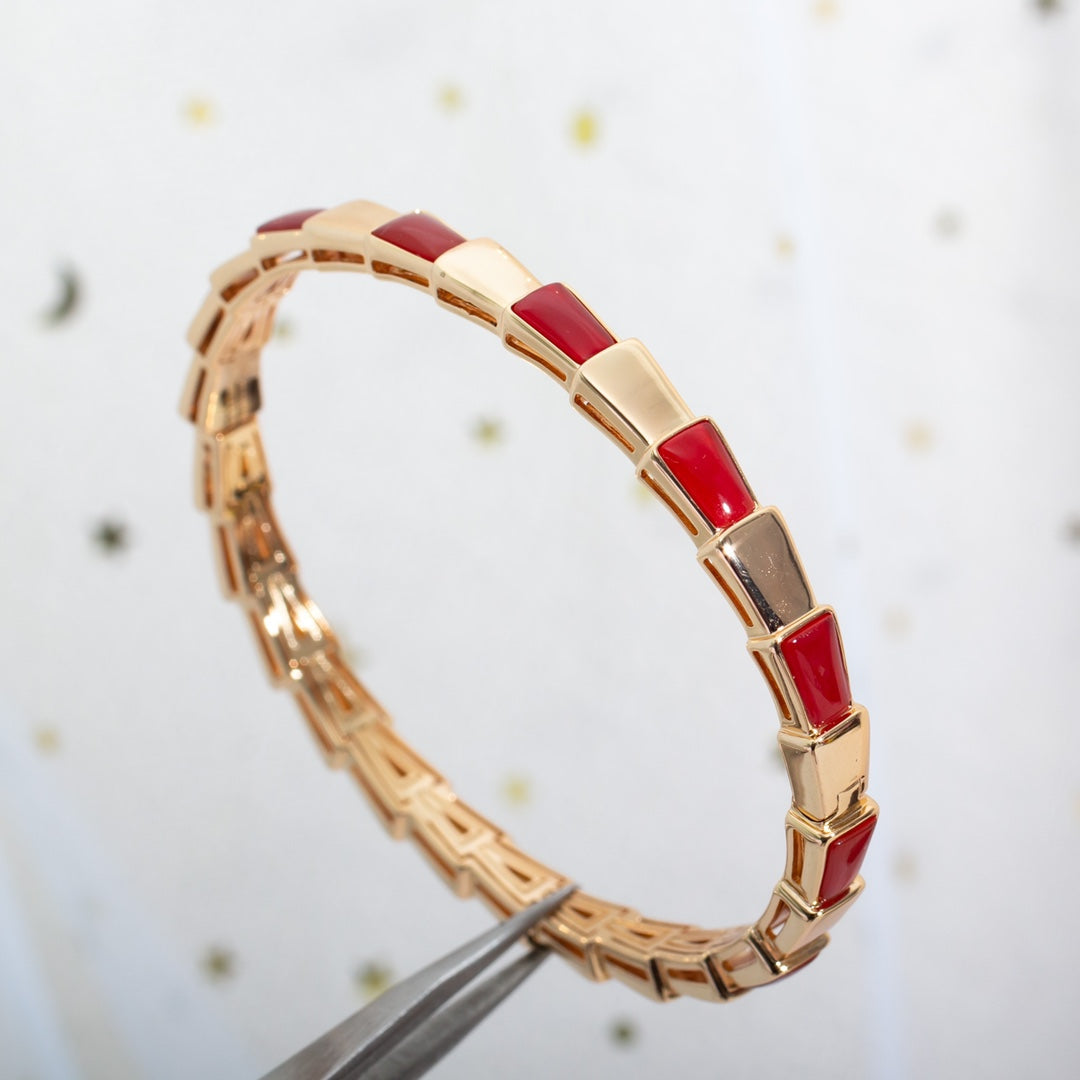 [Baslove]SERPENTI ARMBAND ROSGOLD RUBELLIT
