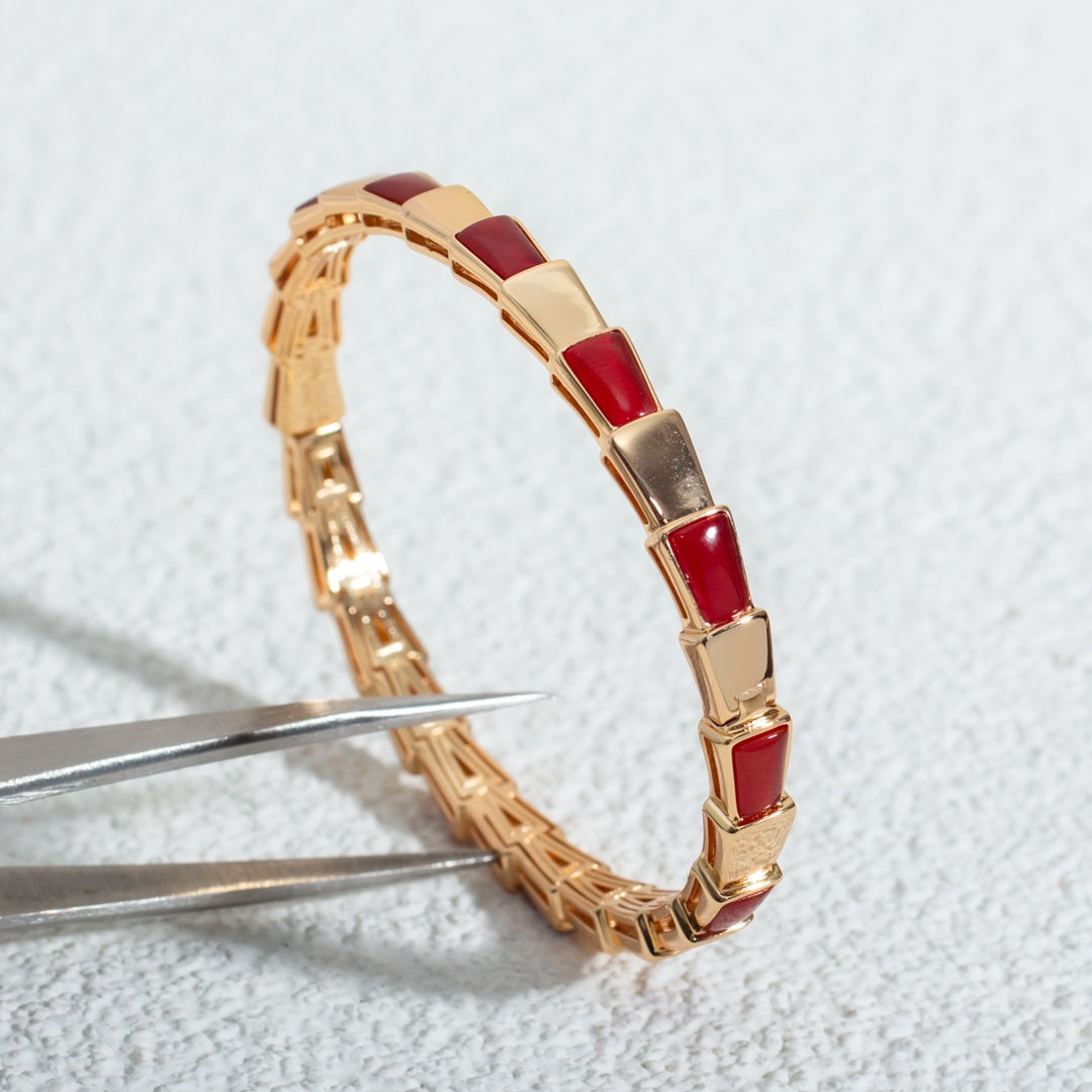 [Baslove]SERPENTI ARMBAND ROSGOLD RUBELLIT