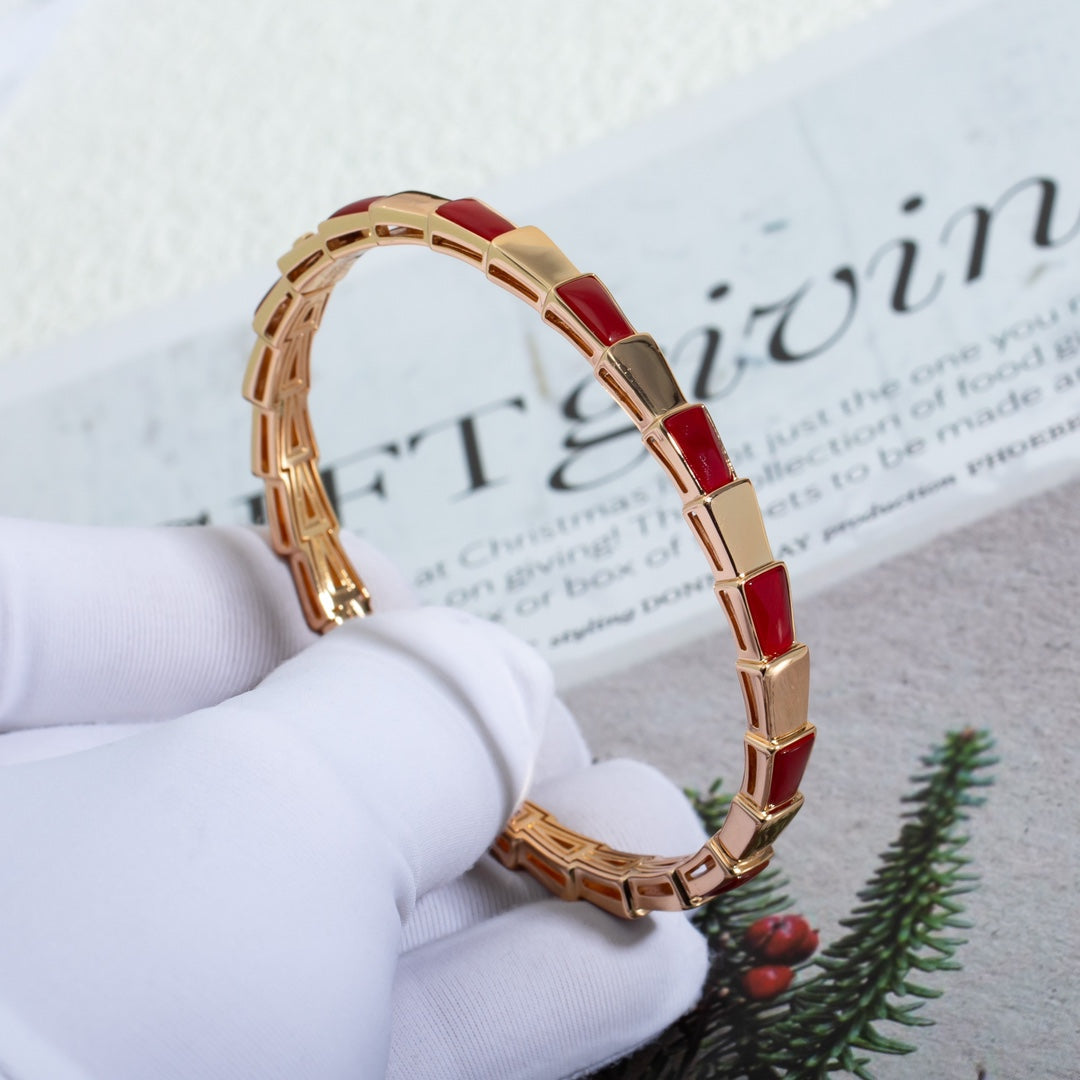 [Baslove]SERPENTI ARMBAND ROSGOLD RUBELLIT