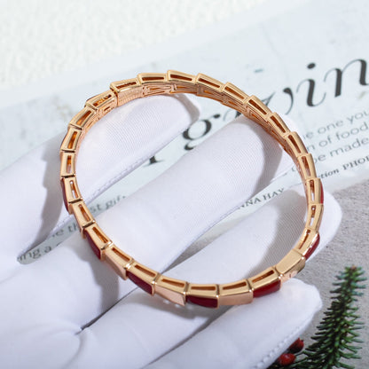 [Baslove]SERPENTI ARMBAND ROSGOLD RUBELLIT