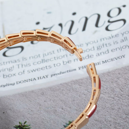 [Baslove]SERPENTI ARMBAND ROSGOLD RUBELLIT