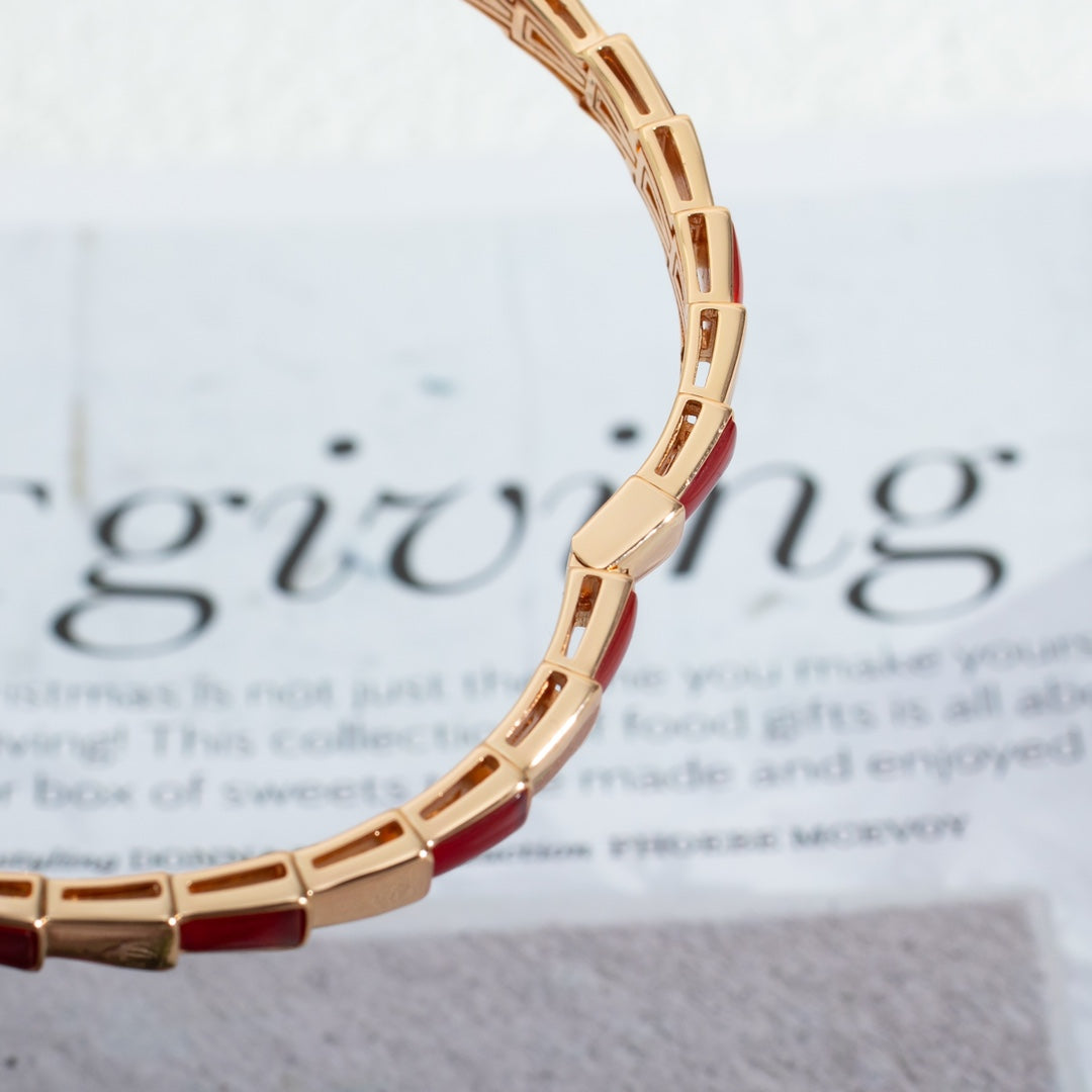 [Baslove]SERPENTI ARMBAND ROSGOLD RUBELLIT