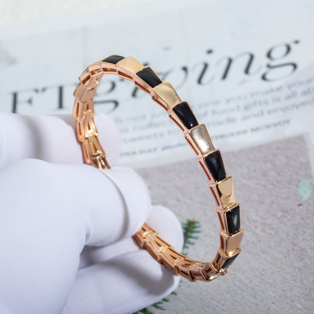 [Baslove]SERPENTI ARMBAND ROSGOLD ONYX