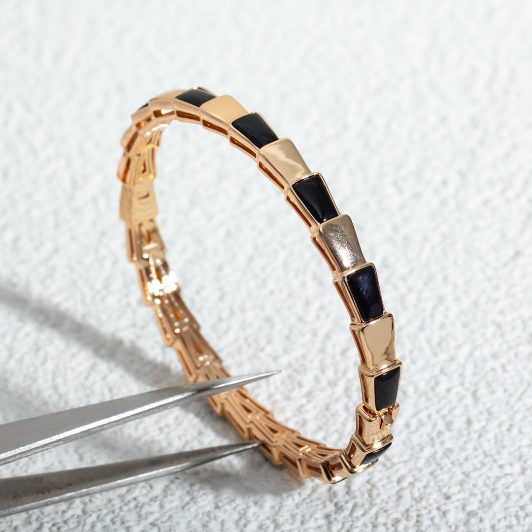 [Baslove]SERPENTI ARMBAND ROSGOLD ONYX