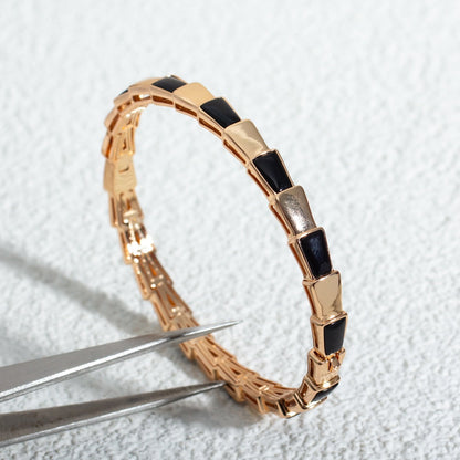 [Baslove]SERPENTI ARMBAND ROSGOLD ONYX