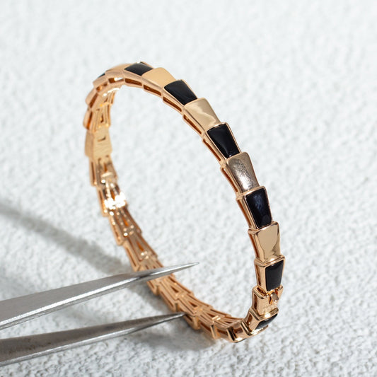 [Baslove]SERPENTI ARMBAND ROSGOLD ONYX