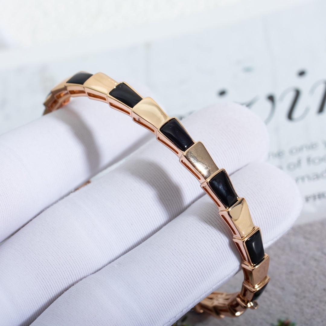 [Baslove]SERPENTI ARMBAND ROSGOLD ONYX