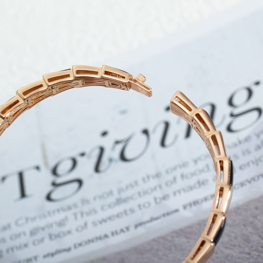 [Baslove]SERPENTI ARMBAND ROSGOLD ONYX