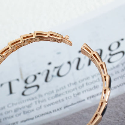 [Baslove]SERPENTI ARMBAND ROSGOLD ONYX