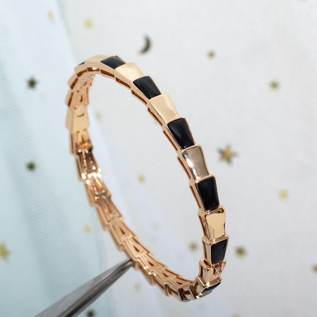 [Baslove]SERPENTI ARMBAND ROSGOLD ONYX