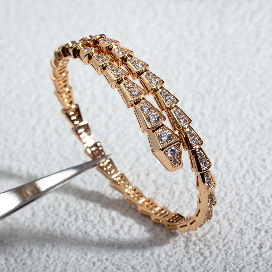 [Baslove]SERPENTI ARMBAND 6,8 MM ROSGOLD DIAMANT 