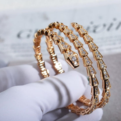 [Baslove]SERPENTI ARMBAND ROTGOLD DIAMANT ZWEIREIHIG