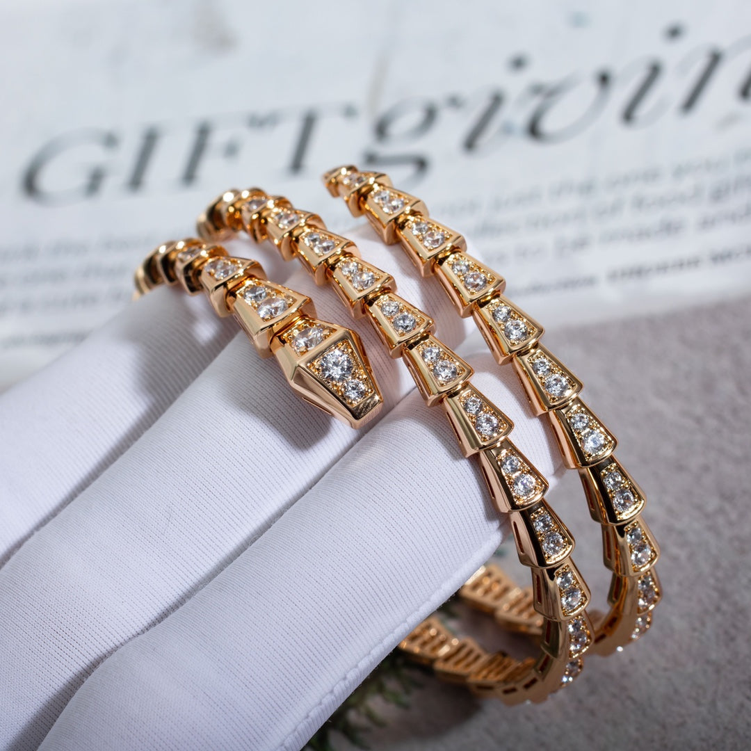 [Baslove]SERPENTI ARMBAND ROTGOLD DIAMANT ZWEIREIHIG