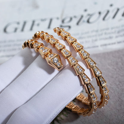 [Baslove]SERPENTI ARMBAND ROTGOLD DIAMANT ZWEIREIHIG