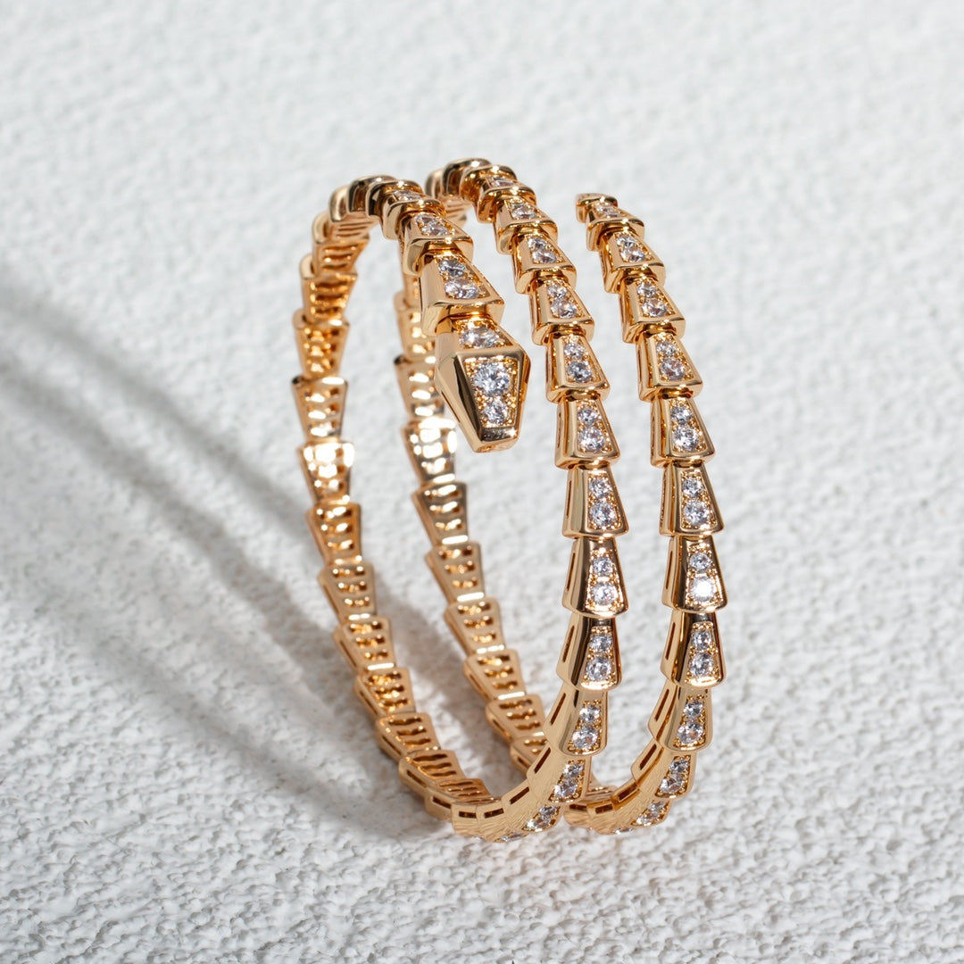 [Baslove]SERPENTI ARMBAND ROTGOLD DIAMANT ZWEIREIHIG