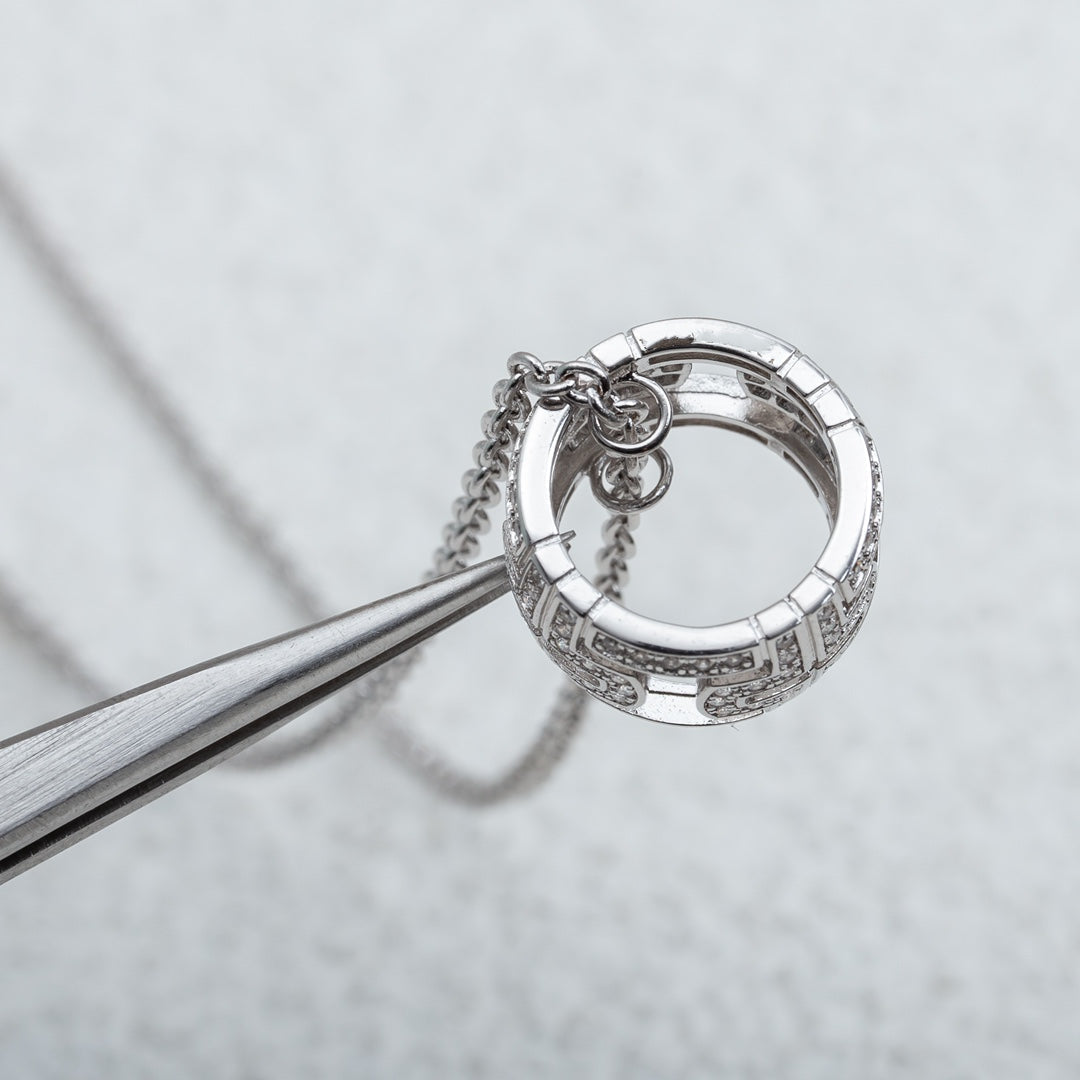 [Violet JW]PARENTESI NECKLACE SILVER DIAMOND