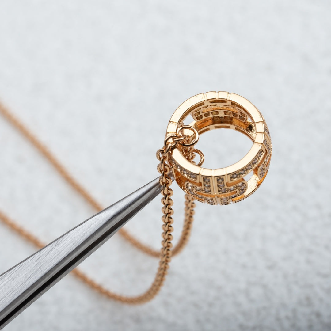 [Violet JW]PARENTESI NECKLACE PINK GOLD DIAMOND
