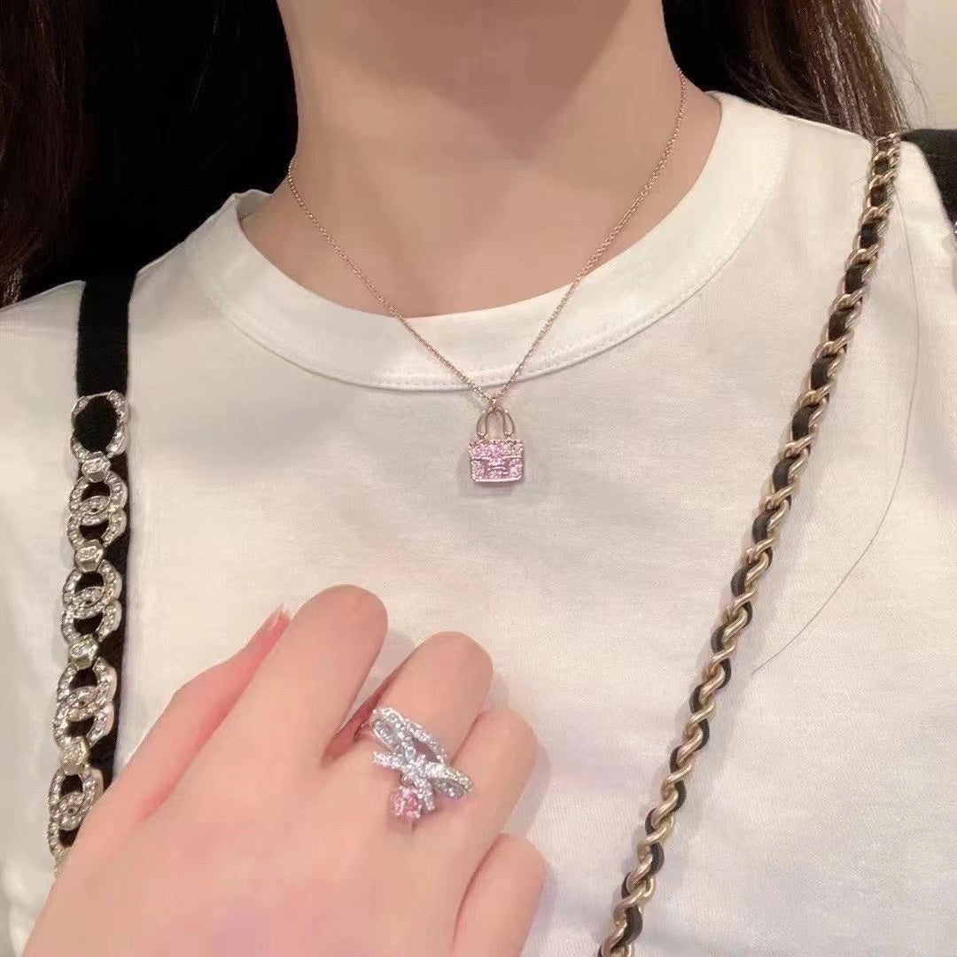[Baslove]CONSTANCE ANHÄNGER LILA DIAMANT HALSKETTE
