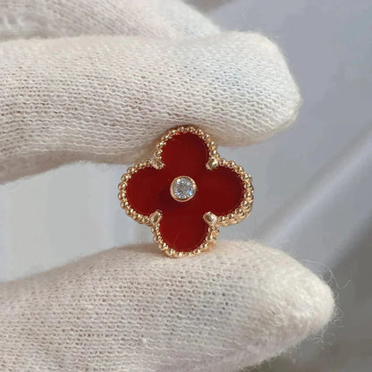 [Baslove]CLOVER MEDIUM 1 MOTIFS CARNELIAN DIAMOND Ohrringe